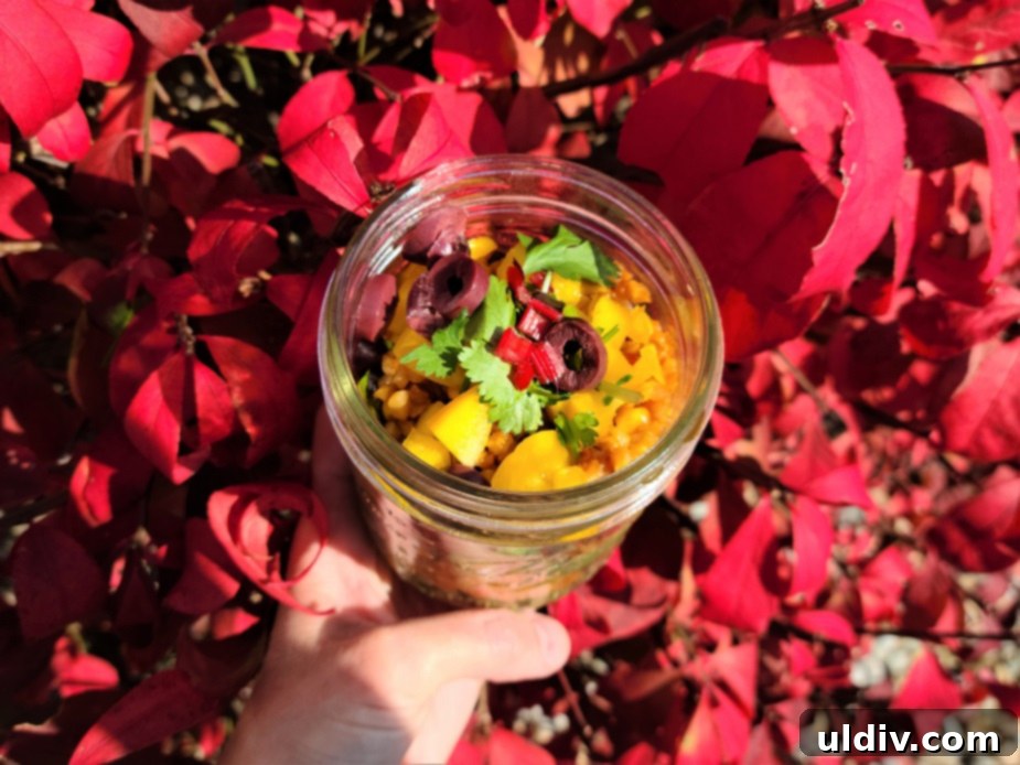 Vegan Favorites for World Vegan Month and Beyond 16 Layered Salad in a Jar with Riced Cauliflower