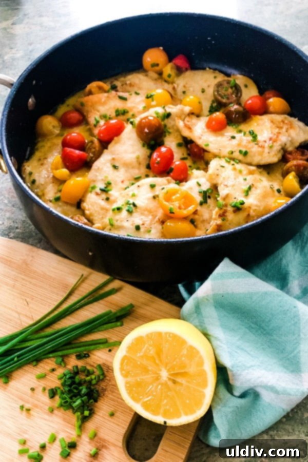 Lightning-Fast Chicken Pomodoro 3 saute pan of chicken with pomodoro sauce