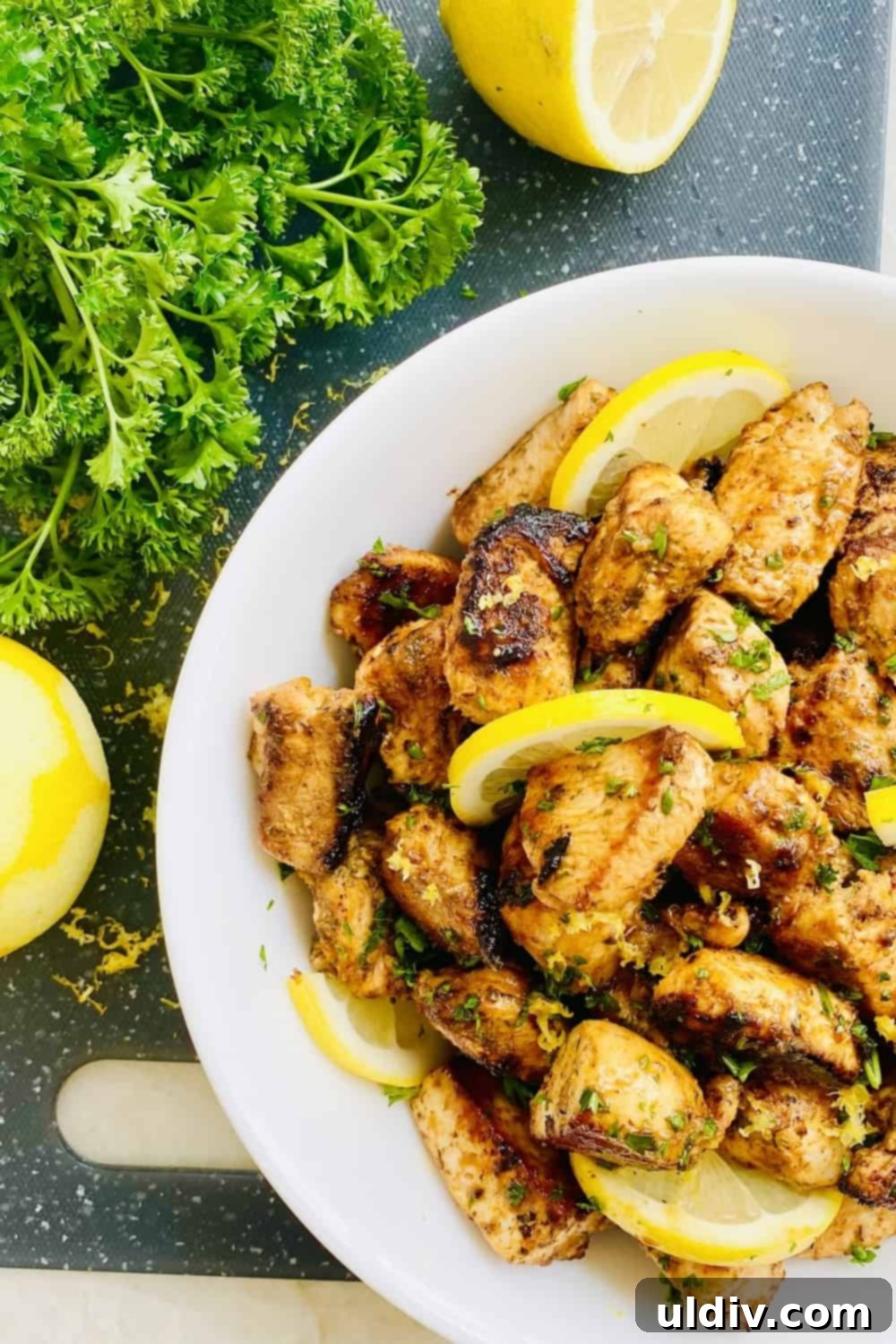 Succulent Lemon Herb Chicken 9 sauteed lemon herb chicken with lemons and parsley