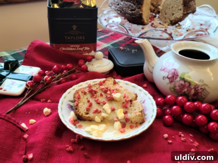 Festive Sweet Treats My Personal Picks For This Season And Always 11 A slice of vanilla and apricot Bundt cake with a cup of Taylors of Harrogate tea.
