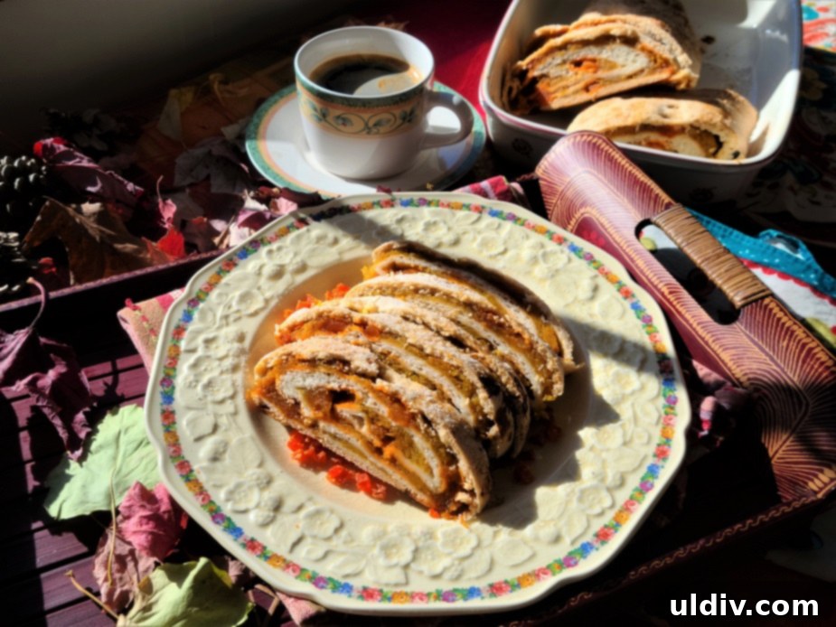 Vegan Pumpkin Papaya Strudel A Modern Family Favorite 3 Layers of Strudel Dough and Filling