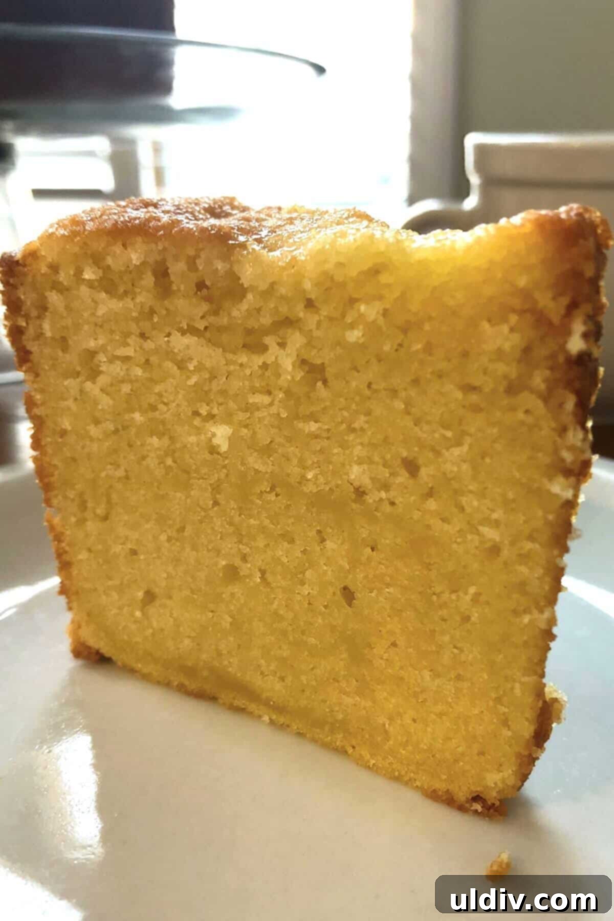 Classic Vanilla Pound Cake 5 a big piece of cake.