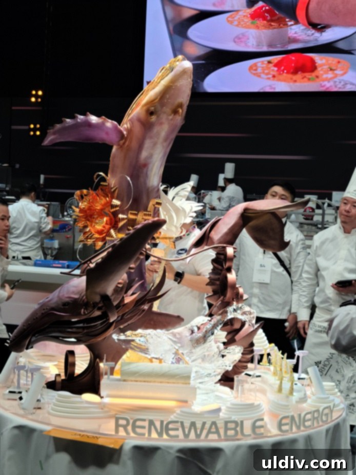 Japan's winning entry to the 2023 World Pastry Cup, featuring a renewable energy theme.