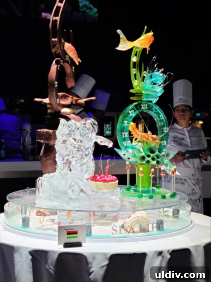 Mauritius's vibrant and creative entry at the 2023 World Pastry Cup.