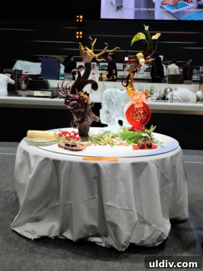 Tunisia's intricately designed pastry entry at the 2023 World Pastry Cup, showcasing cultural artistry.