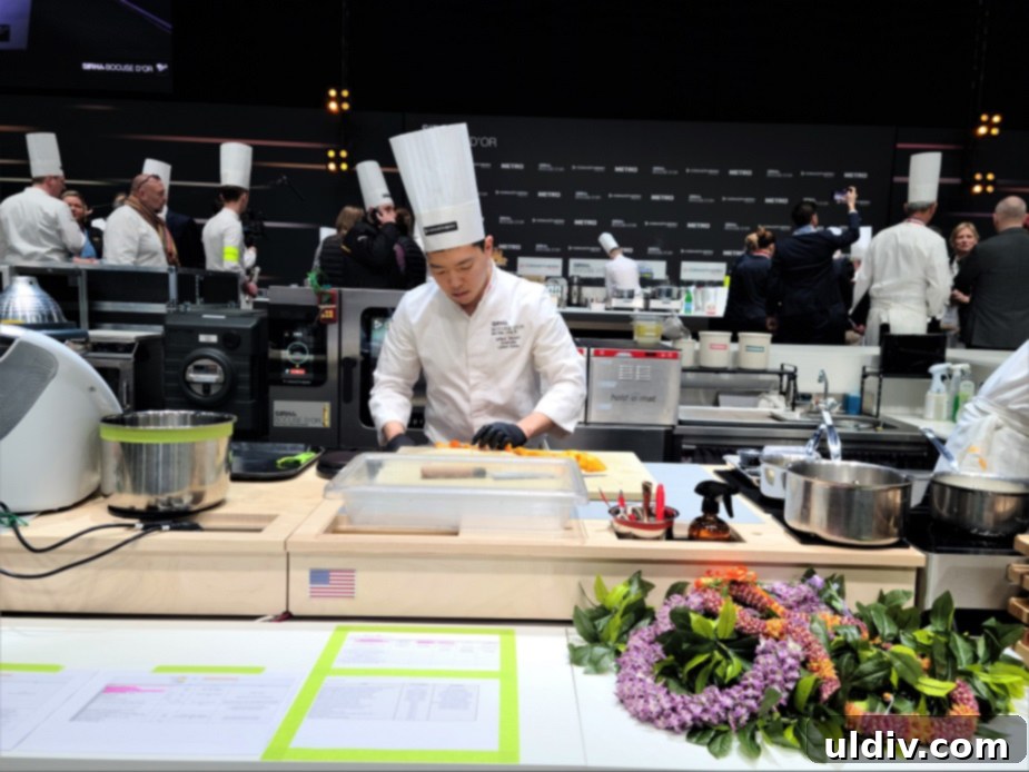 Chef Jeffery Hayashi, focused and determined during the Bocuse d'Or competition