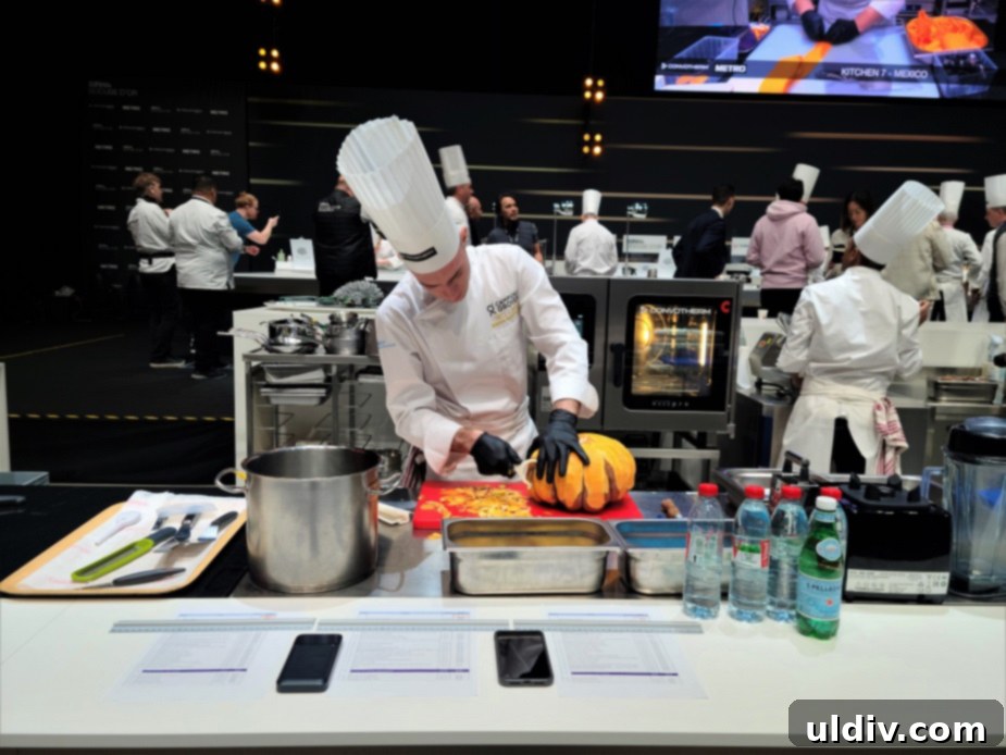 Bocuse d'Or 2023: From Hawaii to France, A Gastronomic Odyssey 8 A chef meticulously preparing a dish during the Bocuse d'Or competition