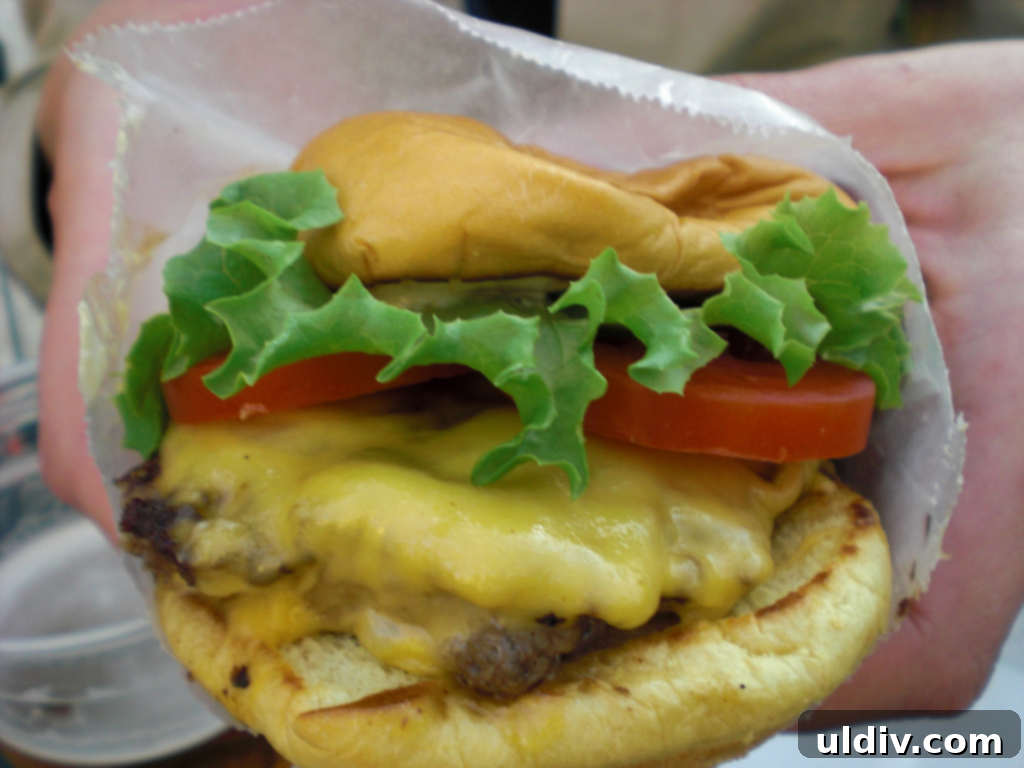 Iconic American Burgers 2 An all American burger with lettuce, tomato and melted cheese.