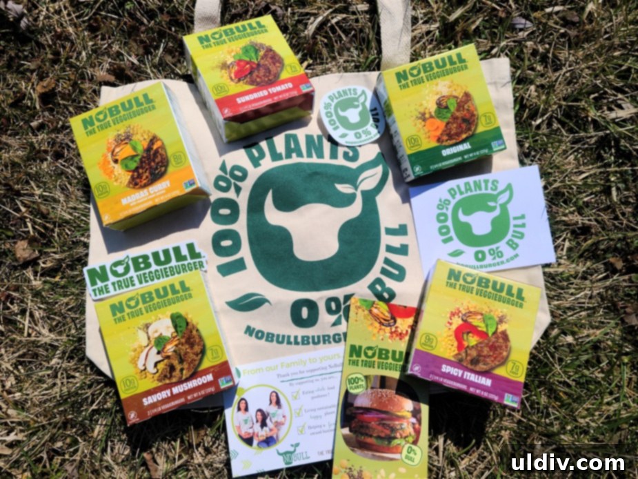 National Nutrition Month Healthy Habits for a Healthy Year 3 NoBull Burger packaging on a cutting board