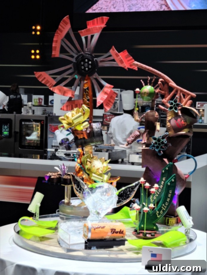 USA's intricate and artistic pastry entry for the 2023 World Pastry Cup, showcasing culinary skill.