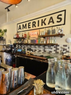 Savoring Amerikas A Delicious Dive into Nuevo Latino Flavors 3 Two vibrant mocktails served at Amerikas restaurant, featuring fresh fruit garnishes.
