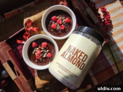 Protein chocolate pudding made with Naked Almond