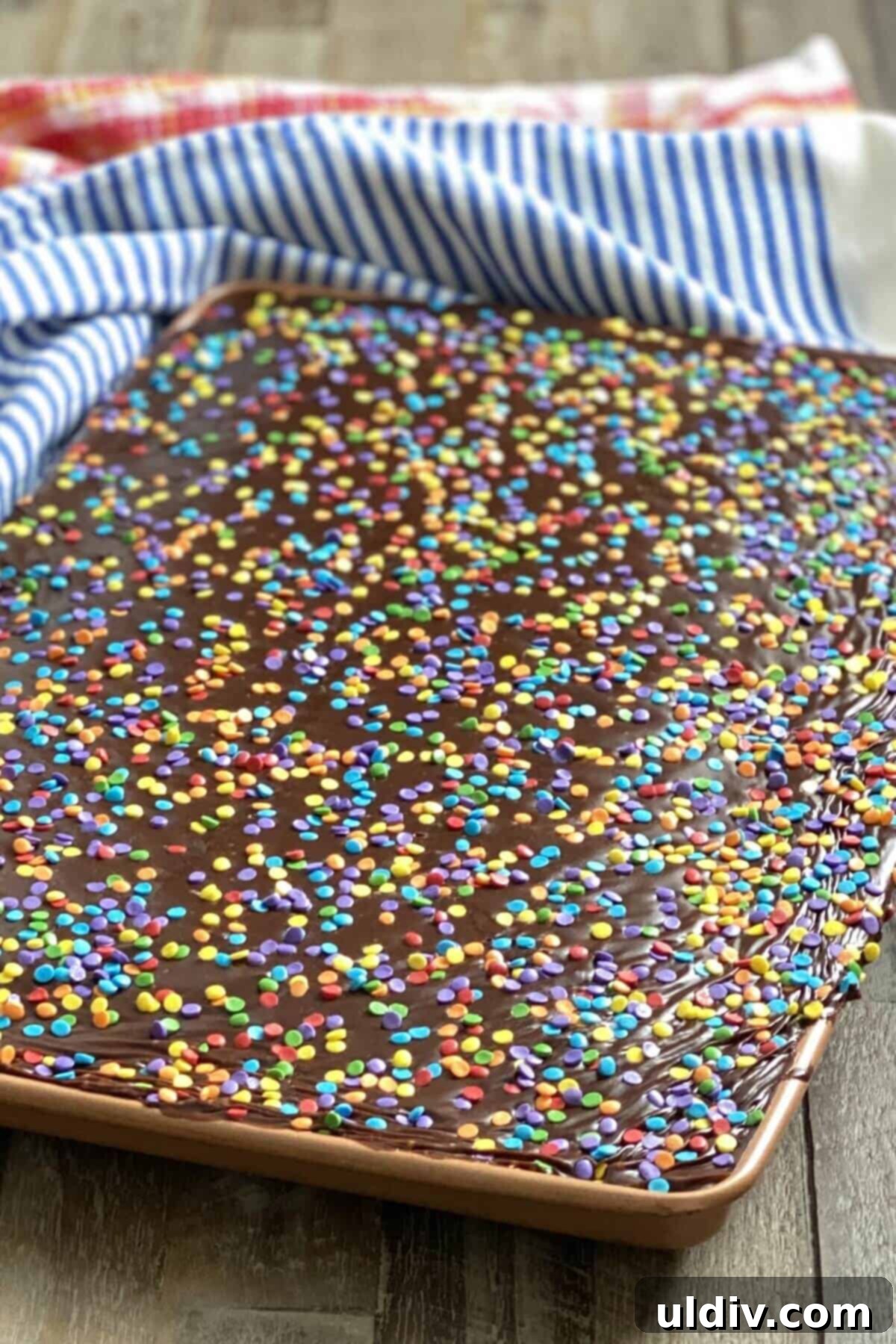 Best Ever Buttermilk Texas Sheet Cake 2 A whole Texas sheet cake, generously frosted and ready to be served.