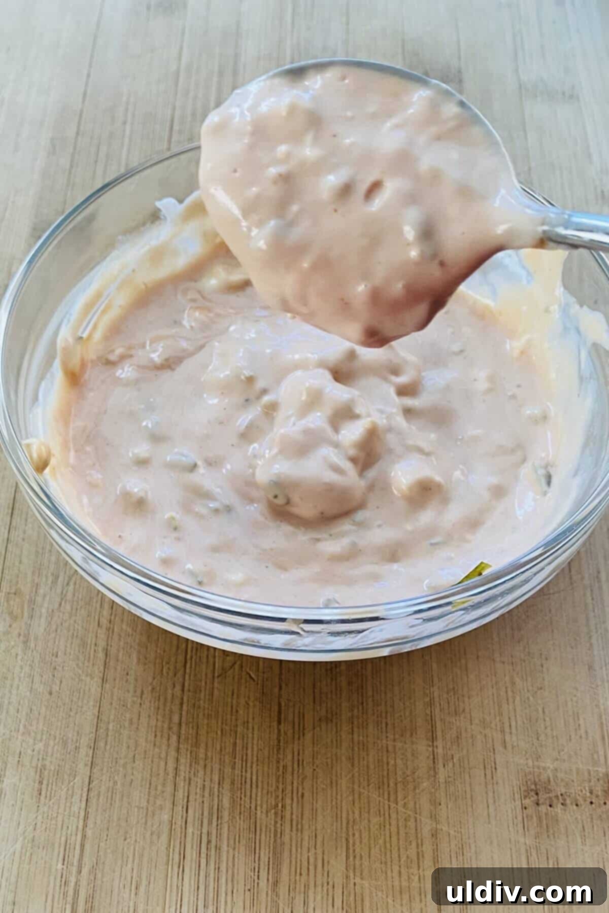Signature Big Mac Bowl 7 A bowl of freshly made homemade Big Mac special sauce, creamy and ready to use.