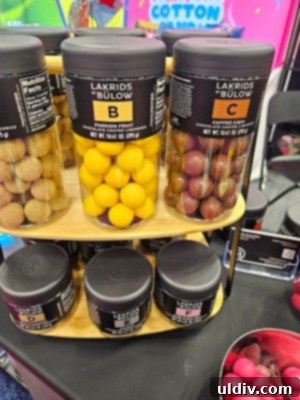 Close-up of Lakrids by Bülow passion fruit licorice