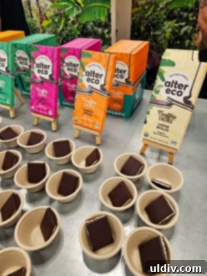 Close-up of Alter Eco chocolate truffle thins
