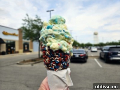 Handel's Ice Cream: Summer's Sweetest Stop 4 Handel's ice cream in a hand-dipped chocolate waffle cone, showing creamy texture and rich flavor.