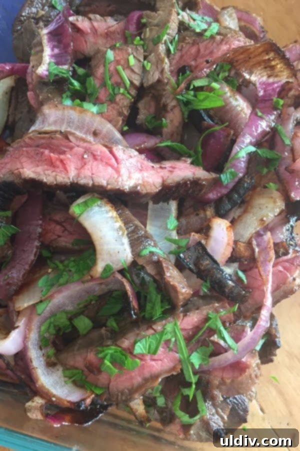 Zesty Balsamic Steak Marinade 5 A perfectly cooked, tender grilled steak showcasing a beautiful sear and juicy interior, enhanced by a rich balsamic marinade.