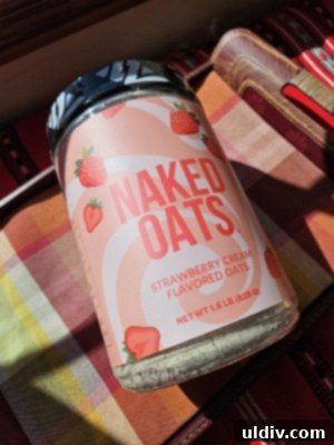 Creamy Strawberry Protein Bliss 4 Preparing Naked Strawberry Cream Protein Oats in a bowl