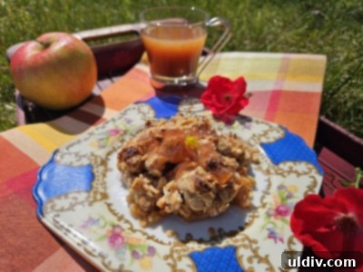 Homemade apple crumble dessert