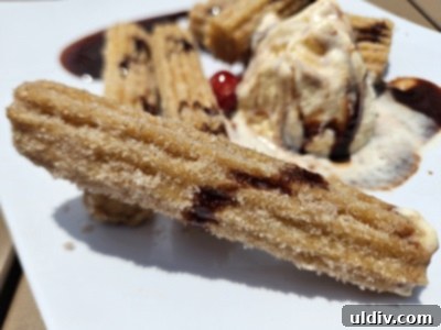 Chicago's Tatas Tacos: An Unmissable Flavor Journey 10 Close-up of churros being dipped in chocolate sauce.