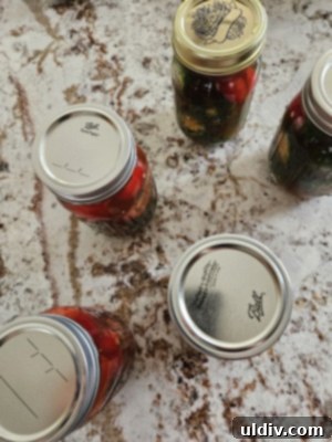 Easy Pickled Hot Peppers 11 Various jars of pickled vegetables, including peppers, stored in a pantry