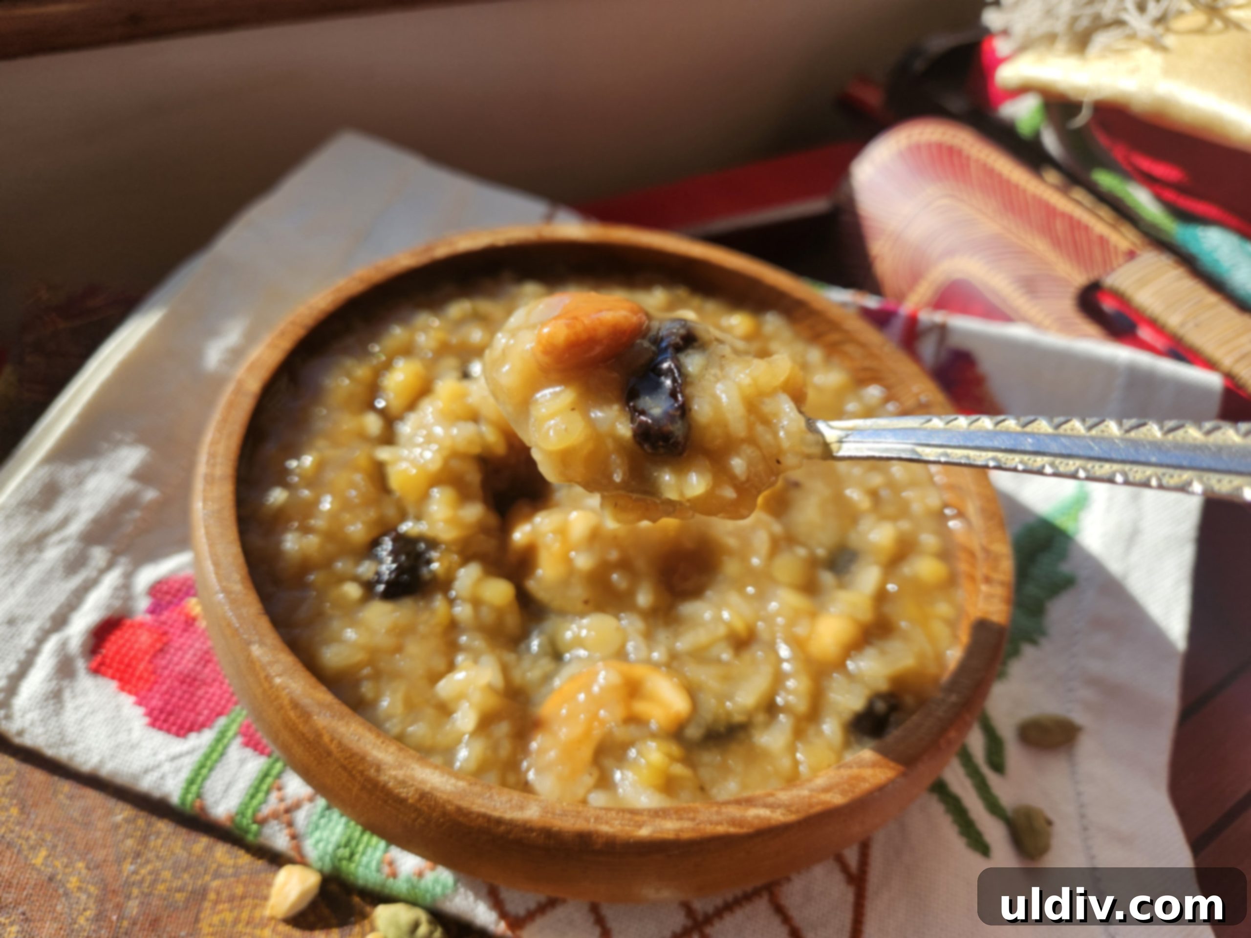 Pongal An Indian Harvest Celebration 7 A beautifully presented bowl of Sweet Pongal, emphasizing its rich texture