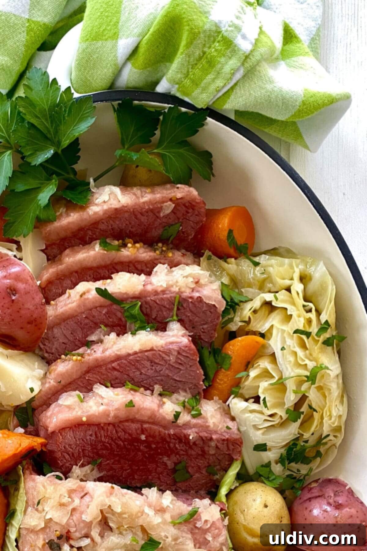 Perfectly Tender Instant Pot Corned Beef and Cabbage 11 Corned beef, cabbage, carrots and potatoes made in an Instant Pot.