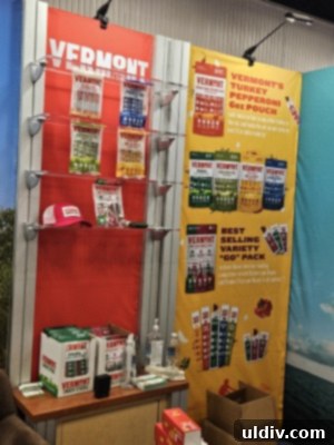 Unwrapping the 2025 Sweets & Snacks Expo 22 The Vermont Smoke & Cure booth, showcasing their range of high-quality smoked meats and snacks.