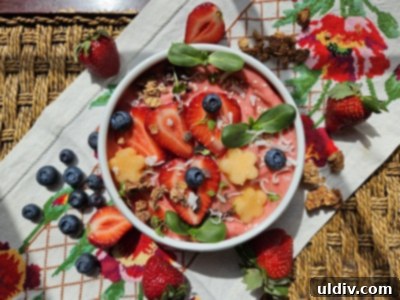 Serving Up Wimbledon's Best Bites 2025 5 Artfully arranged strawberry smoothie bowl with various healthy toppings