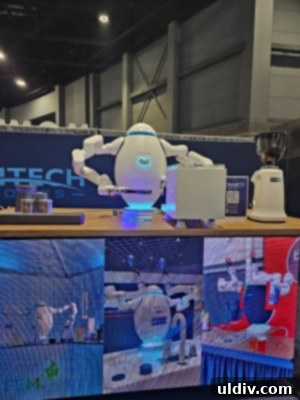 The 2025 Restaurant Association Summit 25 Richtech Robotics' ADAM barista robot in action
