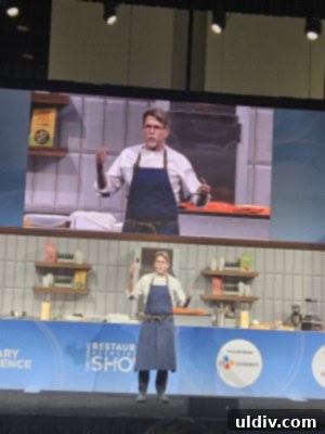 Chef Rick Bayless conducting a lively food demonstration