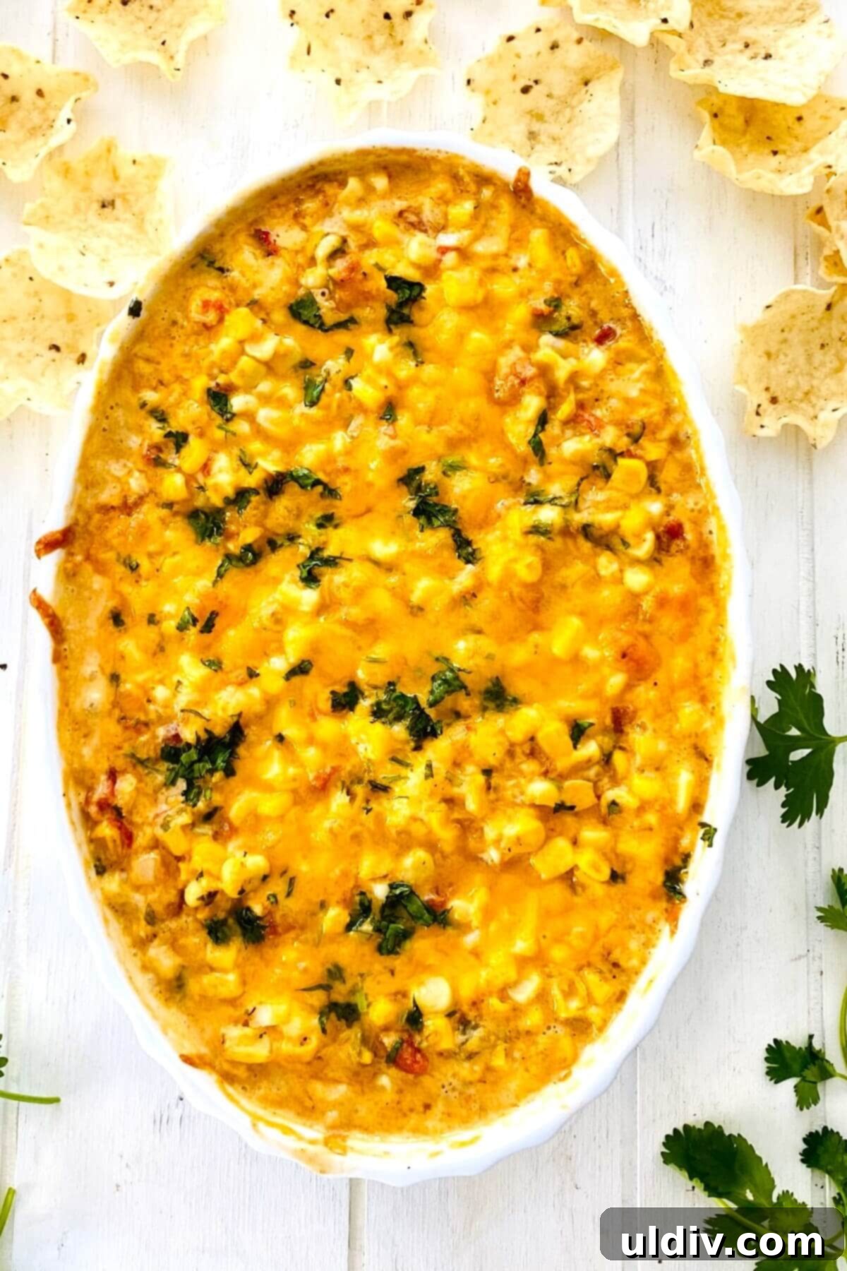 Baked Cheesy Corn Delight 9 baked corn dip with cream cheese.