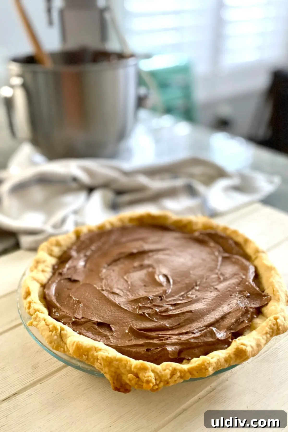 The Ultimate French Silk Pie Recipe Surpassing Bakers Square 3 a whole French silk pie.