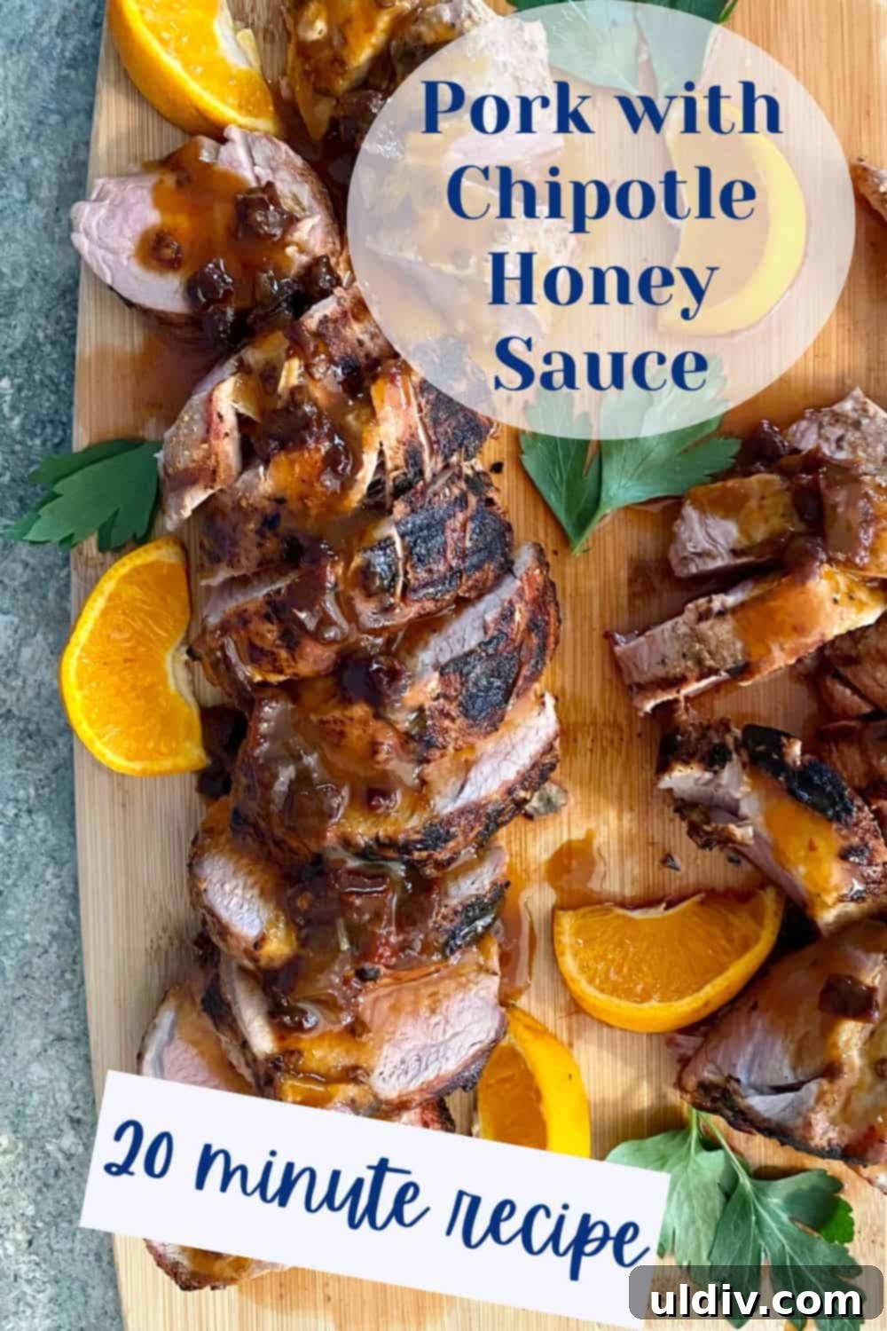 A beautifully grilled, glazed, and expertly sliced pork tenderloin, ready to be served.