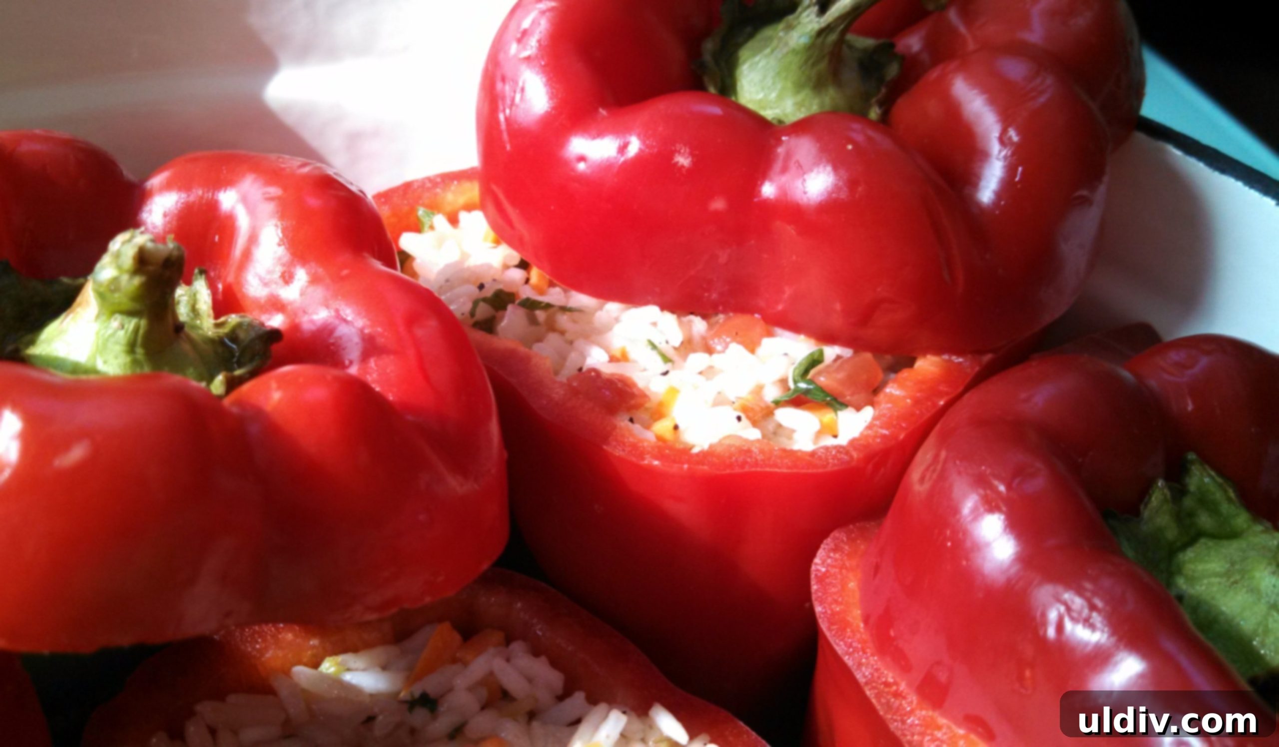 Friday the 13th: Revisiting Joy, Unearthing the Past, and the Surprising Comfort of Stuffed Peppers 9 Prepped Stuffed Peppers in Pot, Ready for Sauce and Cooking