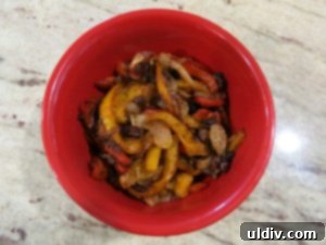 4th of July Burger Topping: Quick, Colorful and Budget-Friendly Bell Pepper and Black Bean Mix 7 Gourmet burger with bell pepper and black bean topping, bacon, and cheese