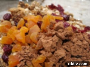 Post-Christmas Leftover Rescue: Cocoa Fruit Balls 4 Mixing bowl with dry ingredients for cocoa and fruit balls