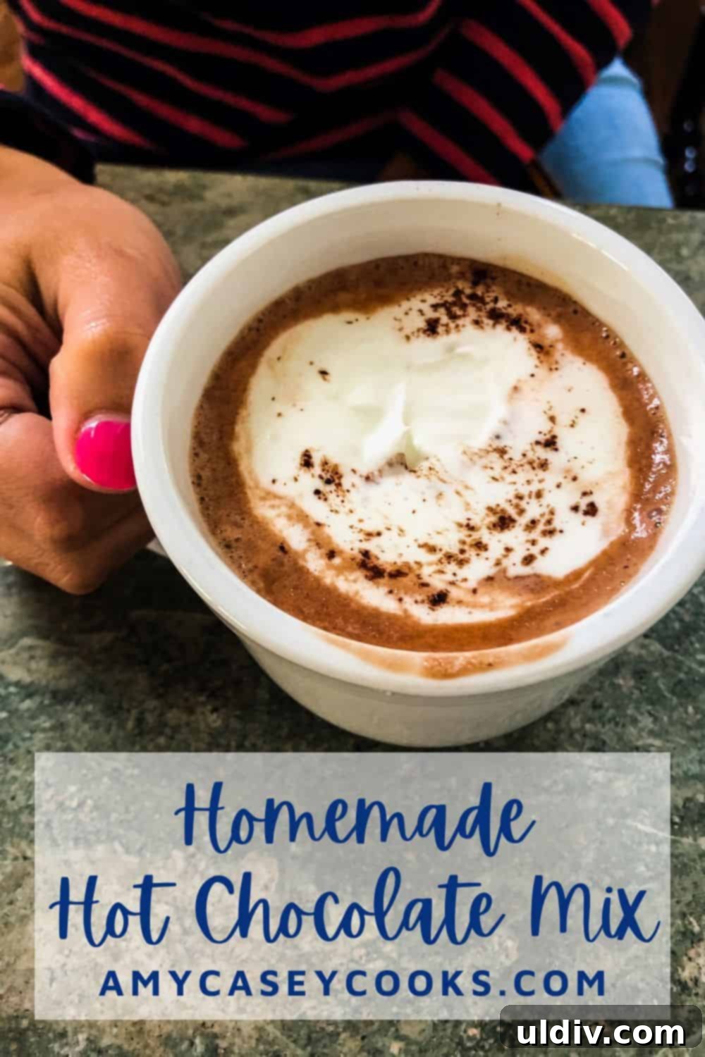 Indulgent Hot Chocolate Blend 7 pretty girl holding a mug of hot chocolate