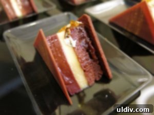 The Future of Chocolate Forged at US Masters 6 The Triangle dessert, a layered chocolate creation with yuzu cremeux