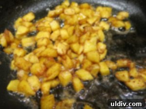 Sweetest Mom, Sweetest Treat: Decadent Mango Crepes for Mother's Day 14 Adding cinnamon to cooked mango for the topping