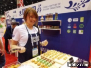 2017 National Restaurant Association Show: Culinary Kaleidoscope 12 A spoon showcasing Fabbri Amarena cherries in syrup, a high-quality Italian ingredient