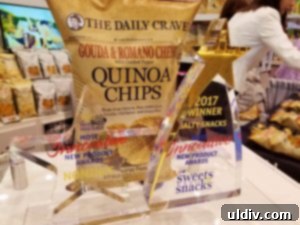 Sweets & Snacks Expo 2017: National Candy Month's Grand Opening 12 Award-winning gouda & romano cheese quinoa chips from The Daily Crave