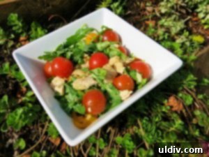 Lighten Up Your 4th of July Grill: Chicken, Tomato, and Arugula Salad for Burgers and Dogs 9 Close-up of the delicious Chicken, Tomato & Arugula Salad