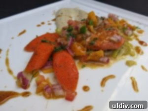 My Culinary Fight Fest An Epic Journey 12 Chef Bridget Mooney's salmon dish with sautéed carrots, leeks, and mango & jalapeño relish.