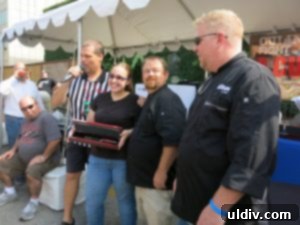 My Culinary Fight Fest An Epic Journey 13 Chef Bridget Mooney proudly accepting her award for first place in public's vote and third place from judges.