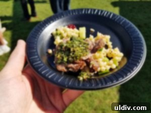 A Decade of Deliciousness: Chicago Gourmet 11 A perfectly grilled flank steak with bright green chimichurri sauce and a side of couscous salad from Texas de Brazil.