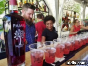 A Decade of Deliciousness: Chicago Gourmet 13 A glass of exquisite pomegranate liqueur, showcasing its rich color and inviting aroma, a sophisticated festival beverage.