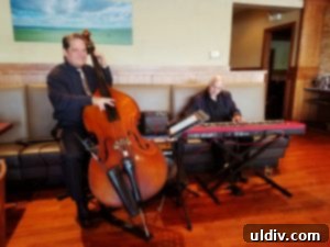 Live jazz musicians performing at Prairie Grass Cafe during brunch