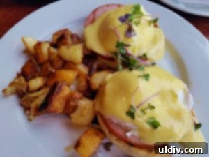 Traditional Eggs Benedict with Canadian bacon and hollandaise sauce